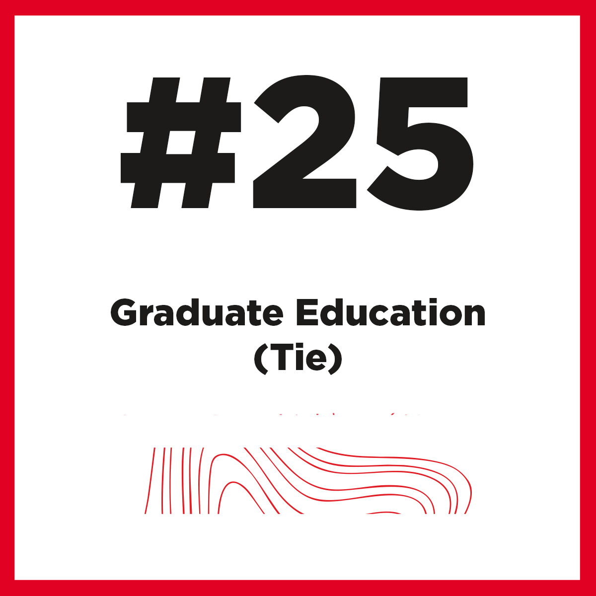 Top Ranked Program as #25 for Graduate Education (Tie)