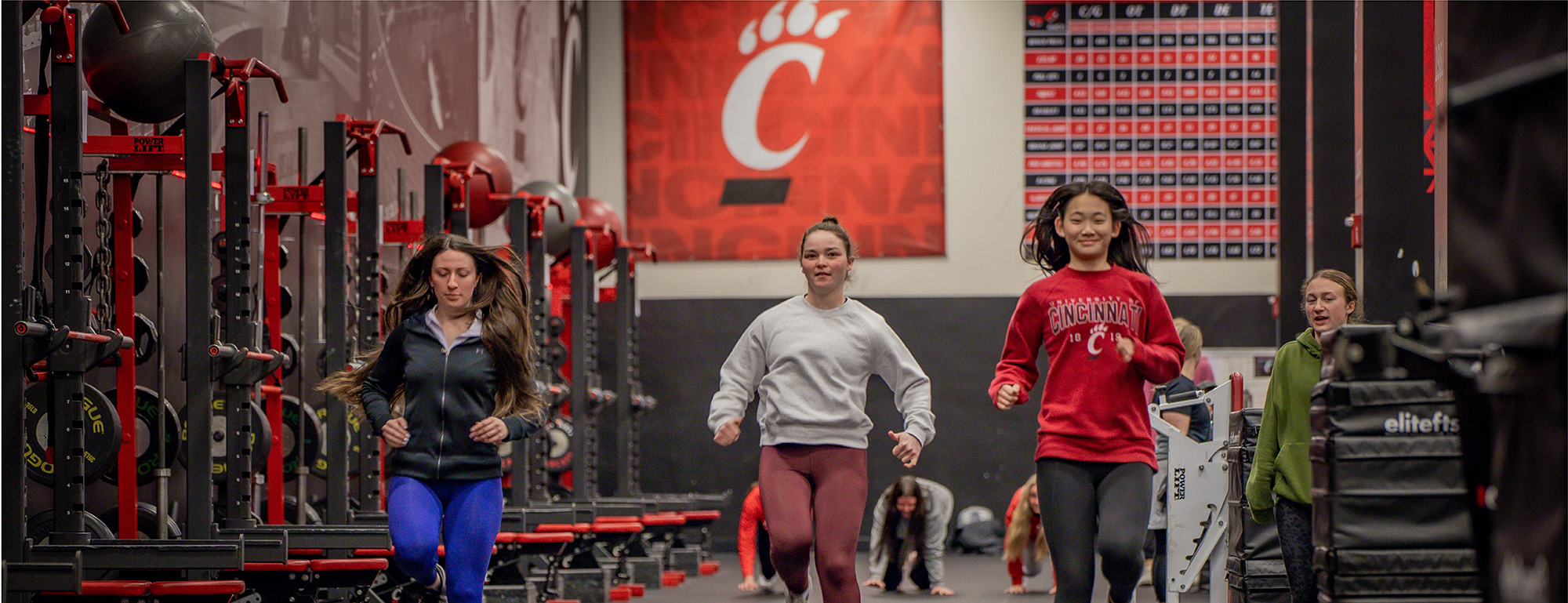 Students exercising in CECH gym