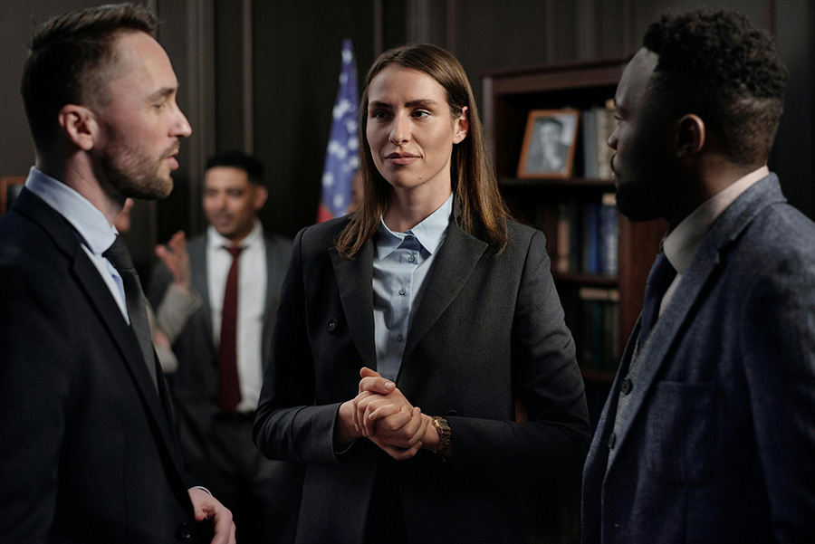 Three Criminal Justice Students stock photo