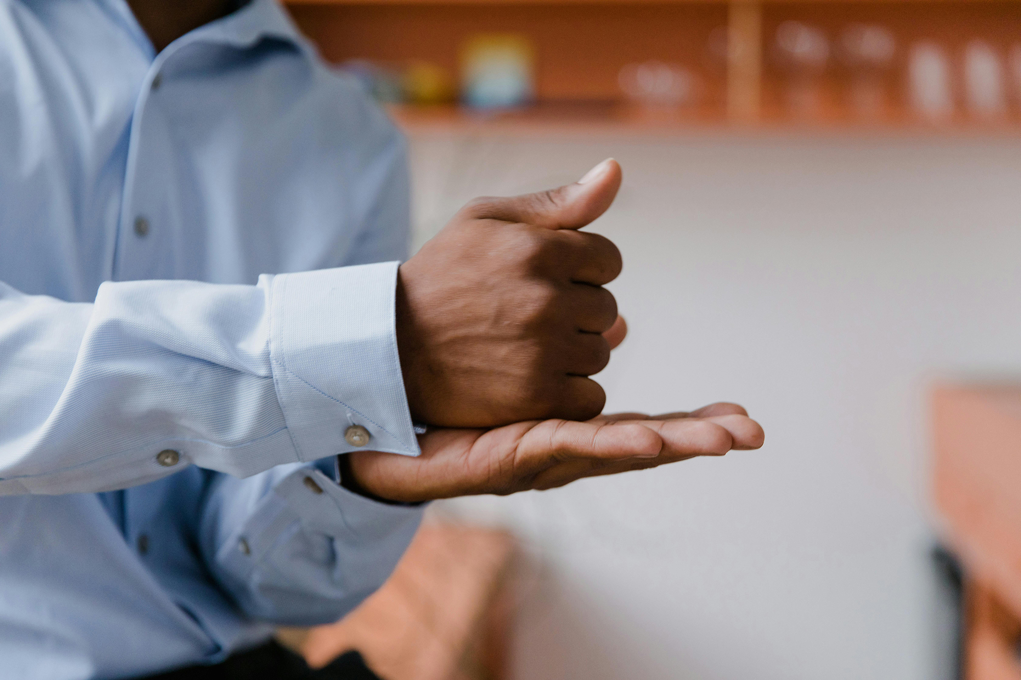 Person doing sign language