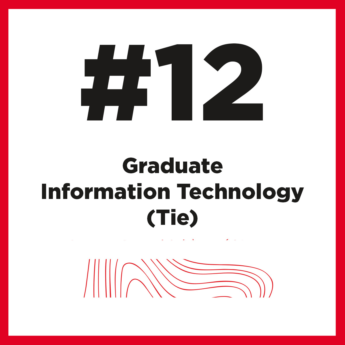 Top Ranked Program as #12 for Graduate Information Technology (Tie)