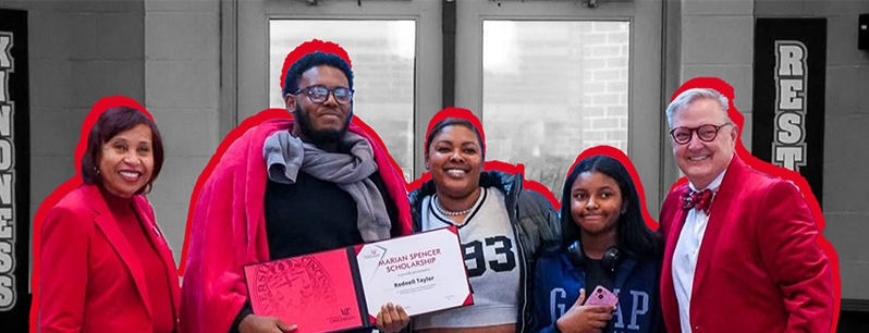 Student receiving scholarship to CECH