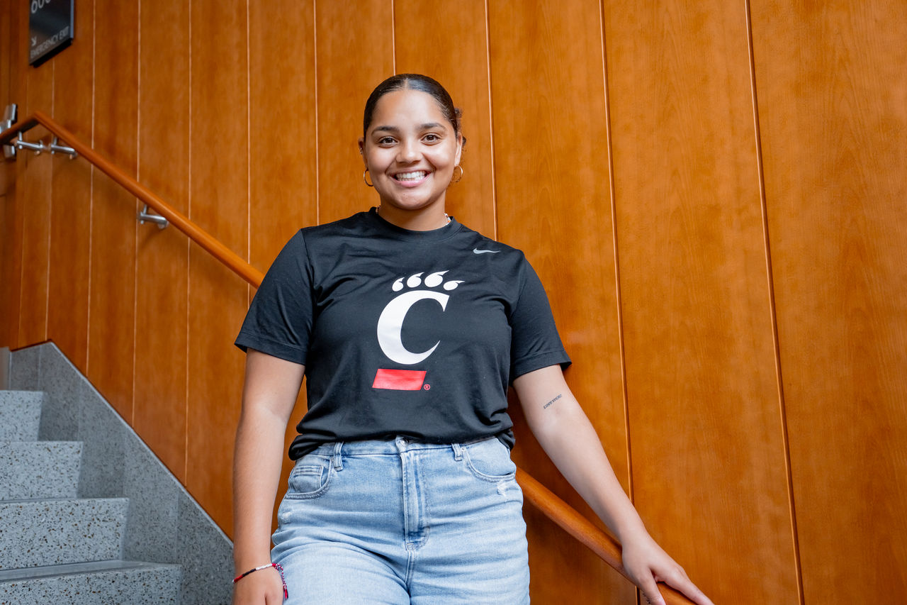 African American female student smiling